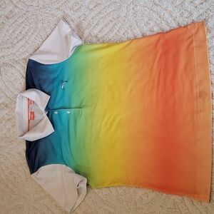 Women's Puma Golf Short Sleeve Polo Dry Cell Ombre Gay Pride Men Women Rainbow